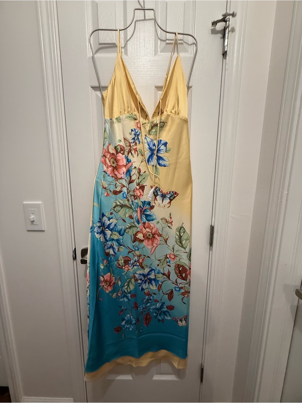 Abercrombie & Fitch The A&F Julia Tie-Front Slip Dress Butterflies NWT Small